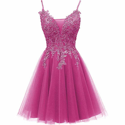 Homecoming Dresses Tulle Prom Dress Appliques Cocktail Party Dress
