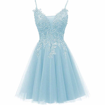 Homecoming Dresses Tulle Prom Dress Appliques Cocktail Party Dress