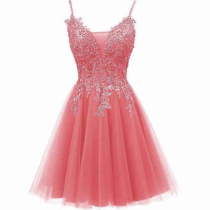 Homecoming Dresses Tulle Prom Dress Appliques Cocktail Party Dress