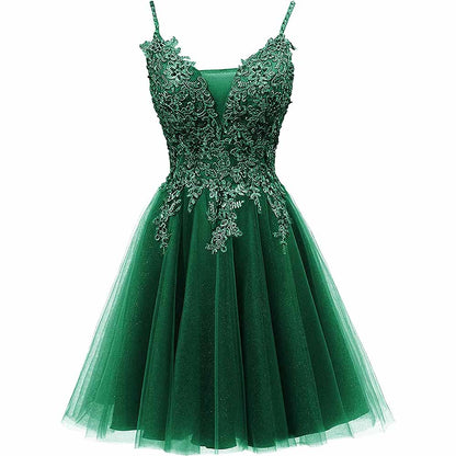 Homecoming Dresses Tulle Prom Dress Appliques Cocktail Party Dress