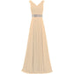 sd-hk Long Chiffon Bridesmaid Dresses Formal Evening Dress for Women Sleeveless