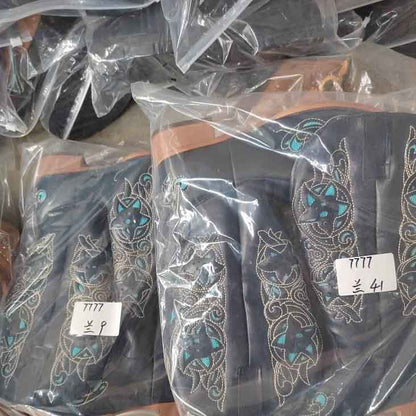 Women's Western Cowgirl Cowboy Boots Wide Calf Pointed Toe Embroidered