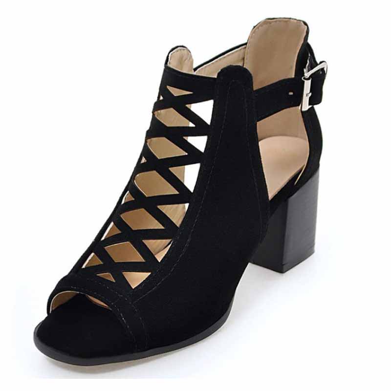 Womens Open Toe Ankle Strap Zipper Back High Heel Sandals