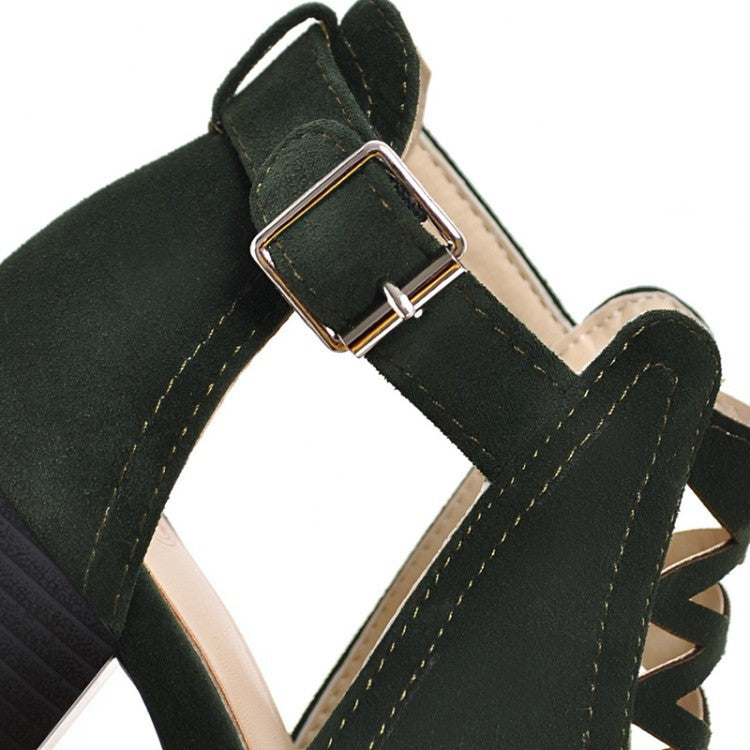 Womens Open Toe Ankle Strap Zipper Back High Heel Sandals