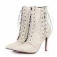 Women's Lace-up Ankle Boots Heeled Short Plus Size Boot
