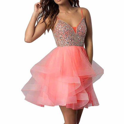 Women's Tulle Gala Prom Dress Short Homecoming Cocktail Gowns