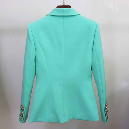 Women's Coats Mint Green Jacket Long Sleeves Blazer Breasted Coat