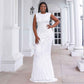 Women Plus Size Floral Sequined Wedding Evening Prom Dress Bridal Gowns