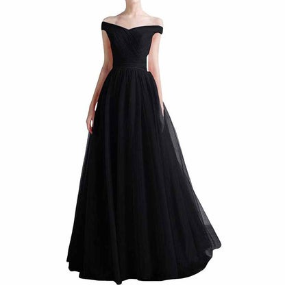 Women's Long Off Shoulder Prom Dress Evening Party Ball Gown