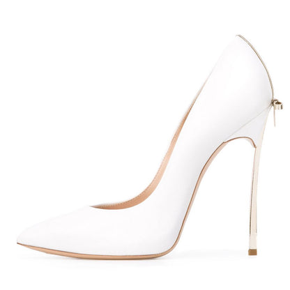 Tucomosi Women Wedding Shoes Point Toe Stiletto with Bow