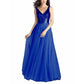 sd-hk Sequin Evening Gowns V Neck Sleeveless Prom Party Dress