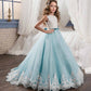 Flower Girl Lace Dress for Kids Wedding Party Prom Princess Puffy Tulle Dresses