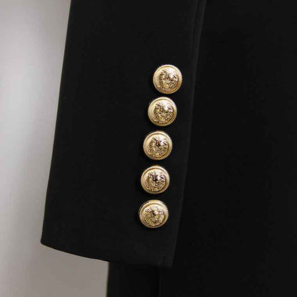 Ladies Belted Double Breasted Blazer Dress Long Sleeves Coat