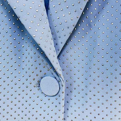 Women's Pantsuit Bling Bling Bra+ Blazer + Flare Trousers 3 Pieces Suit