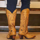 Women's Floral Embroidered Western Boots Knee High Cowboy Boots