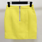 Hight Waisted Yellow Formal Skirt Gold-tone Mini Skirt for Ladies