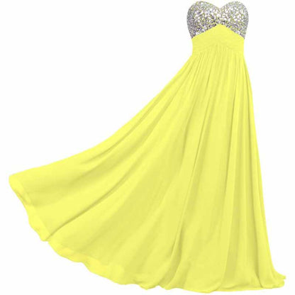 Sequin Top Chiffon Bottom Strapless Bridesmaid Dress 100 Colors Available