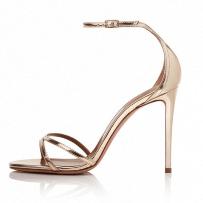 Tucomosi Women PU Sequin Sandals Party High Heel Shoes