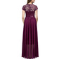 Lace Chiffon Bridesmaid Dress V Neck Ruffles Event Dress Mother Of The Bride Outfit