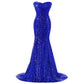 Women's Sleeveless Sequins Tulle Evening Dress