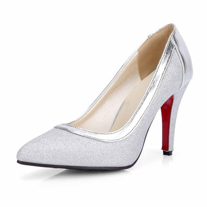 Pointed Toe Mid Heels Wedding Party Evening Dress Pumps for Women