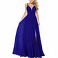 Long Simple Bridesmaid Dresses with Slit for Women Spaghetti Straps Prom Dresses