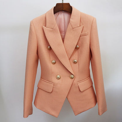 Women's Fitted Lion Buttons Fitted Jacket Formal Fashion Blazers