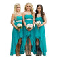 Chiffon Bridesmaid Dresses High Low Strapless Country Bridal Wedding Dress