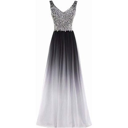 Women's Gradient Evening Prom A Line Bridesmaid Dress Custom Wedding Ball Gown