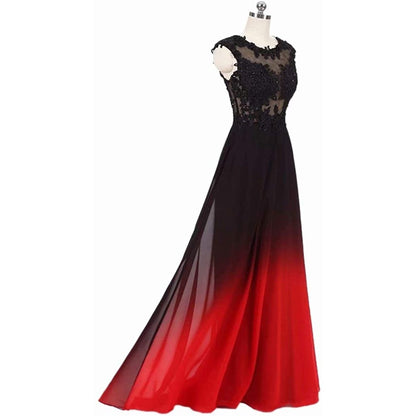 Women's Gradient Evening Prom A Line Bridesmaid Dress Custom Wedding Ball Gown