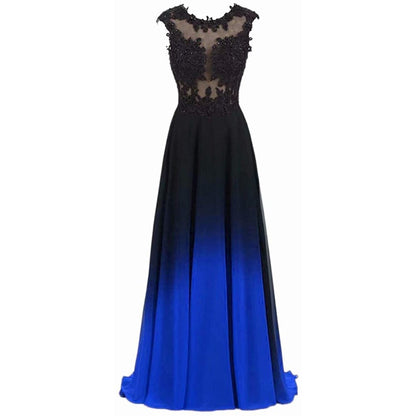 Women's Gradient Evening Prom A Line Bridesmaid Dress Custom Wedding Ball Gown