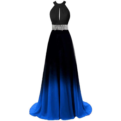 Women's Gradient Evening Prom A Line Bridesmaid Dress Custom Wedding Ball Gown