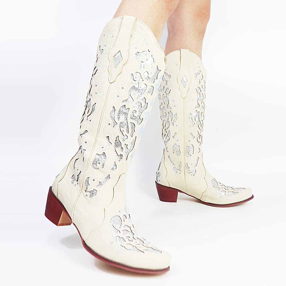 Women's Glitter Western Cowgirl Boots Wedding Boots