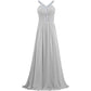 sd-hk Long Chiffon Bridesmaid Dresses Women Formal Evening Dress Sleeveless