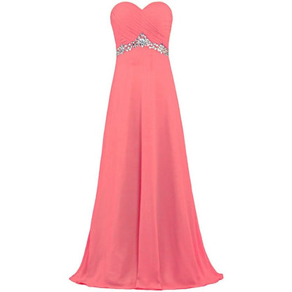 sd-hk Women Chiffon Bridesmaid Dresses Off The Shoulder Formal Wedding Dress