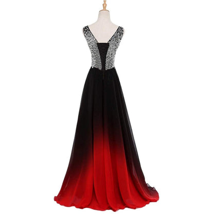 Women's Gradient Evening Prom A Line Bridesmaid Dress Custom Wedding Ball Gown