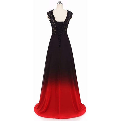 Women's Gradient Evening Prom A Line Bridesmaid Dress Custom Wedding Ball Gown