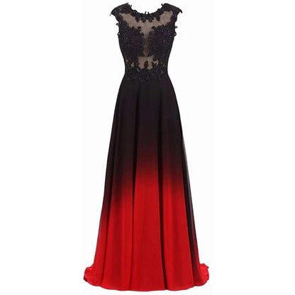 Women's Gradient Evening Prom A Line Bridesmaid Dress Custom Wedding Ball Gown