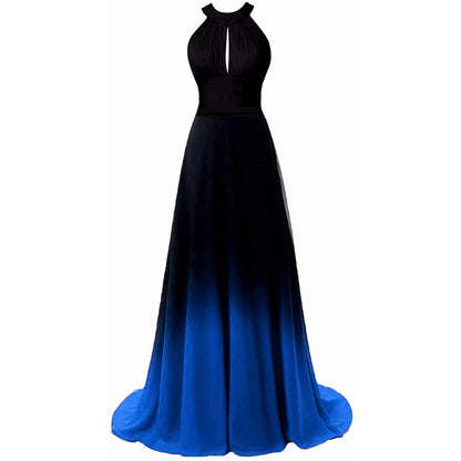 Women's Gradient Evening Prom A Line Bridesmaid Dress Custom Wedding Ball Gown