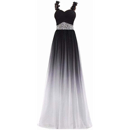Women's Gradient Evening Prom A Line Bridesmaid Dress Custom Wedding Ball Gown