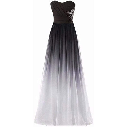 Women's Gradient Evening Prom A Line Bridesmaid Dress Custom Wedding Ball Gown