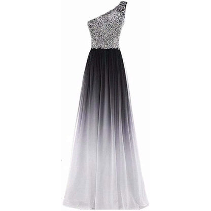 Women's Gradient Evening Prom A Line Bridesmaid Dress Custom Wedding Ball Gown