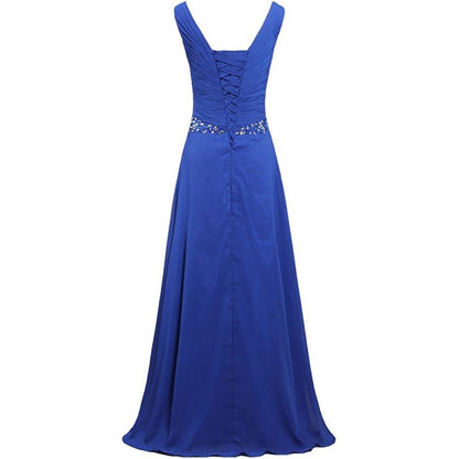 Chiffon Bridesmaid Dresses Long Evening Formal Dress Beaded Wedding Prom