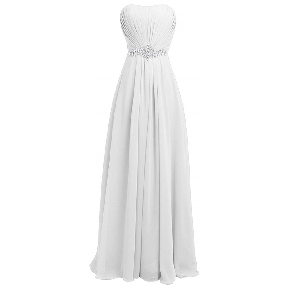sd-hk Women's Strapless Lace up Back Bridesmaid Evening Formal Maxi ...
