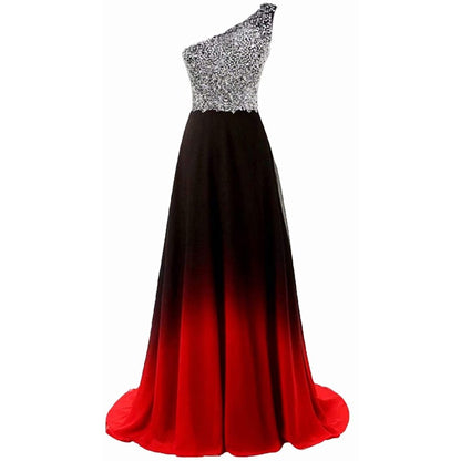 Women's Gradient Evening Prom A Line Bridesmaid Dress Custom Wedding Ball Gown