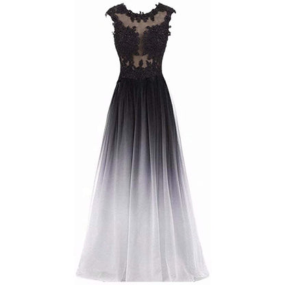Women's Gradient Evening Prom A Line Bridesmaid Dress Custom Wedding Ball Gown