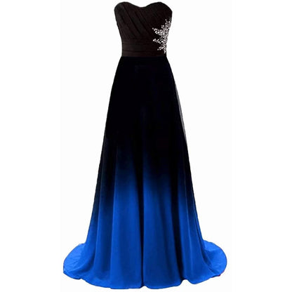 Women's Gradient Evening Prom A Line Bridesmaid Dress Custom Wedding Ball Gown