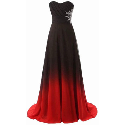 Women's Gradient Evening Prom A Line Bridesmaid Dress Custom Wedding Ball Gown