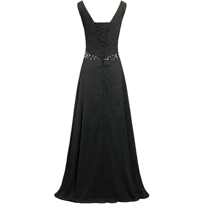 Chiffon Bridesmaid Dresses Long Evening Formal Dress Beaded Wedding Prom