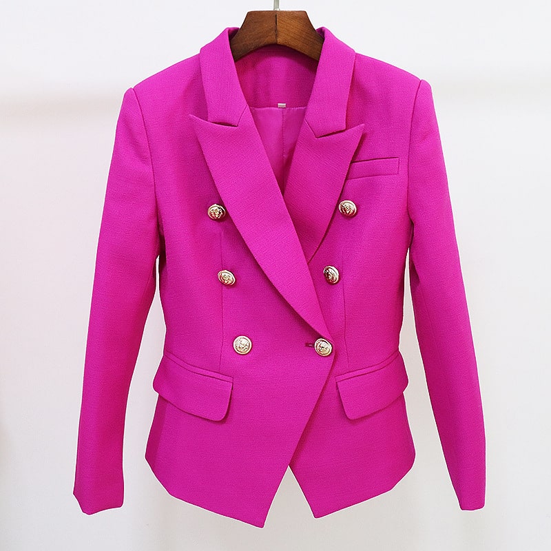Women's Fitted Lion Buttons Fitted Jacket Formal Fashion Blazers